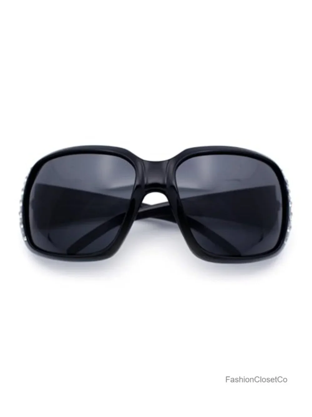 Oversized Rhinestone Bling Sparkling Polarized UV400 Sunglasses